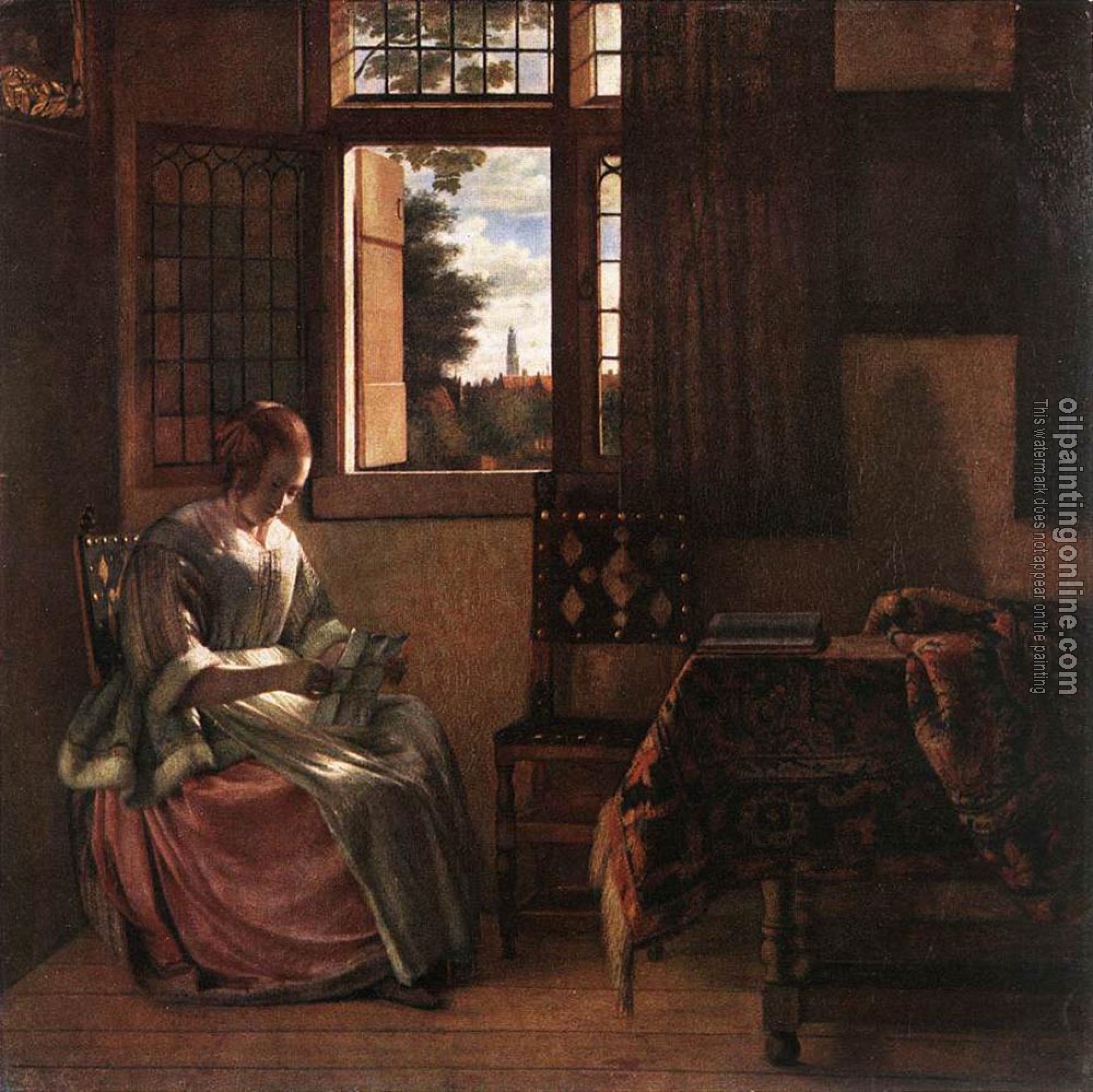 Pieter de Hooch - Woman Reading a Letter